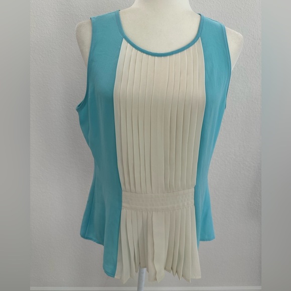 Ann Taylor Aqua Sleeveless Blouse - Picture 1 of 6